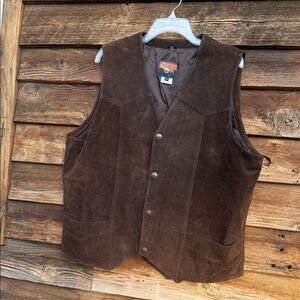 Cripple creek suede leather vest fully lined vintage